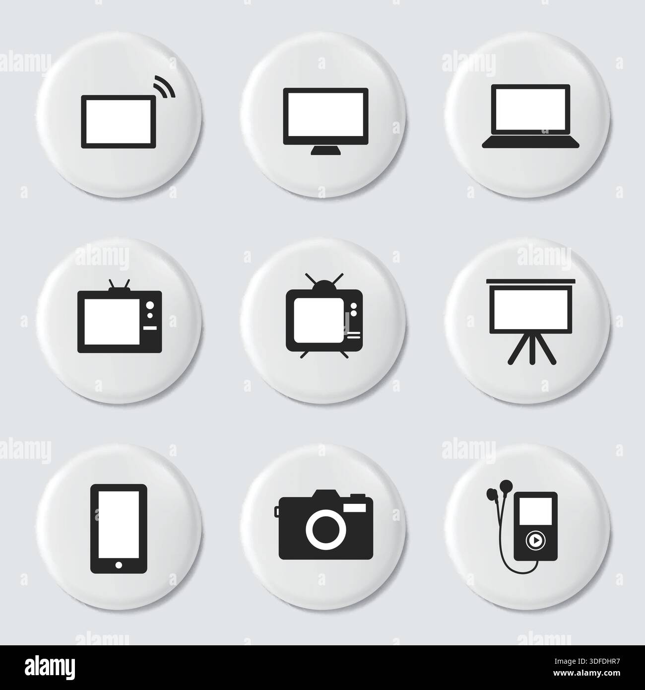Design Vector with Set of Icons Stock Vector