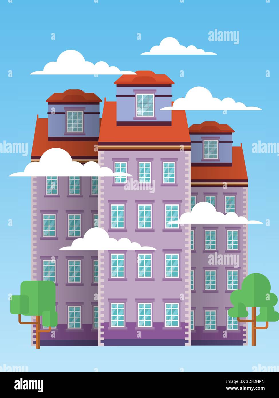 Vibrant community town Stock Vector Images - Alamy