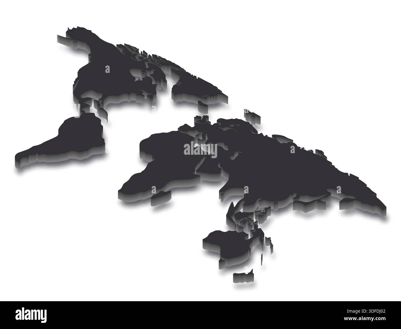 Isometric World Map with all Countries Stock Vector