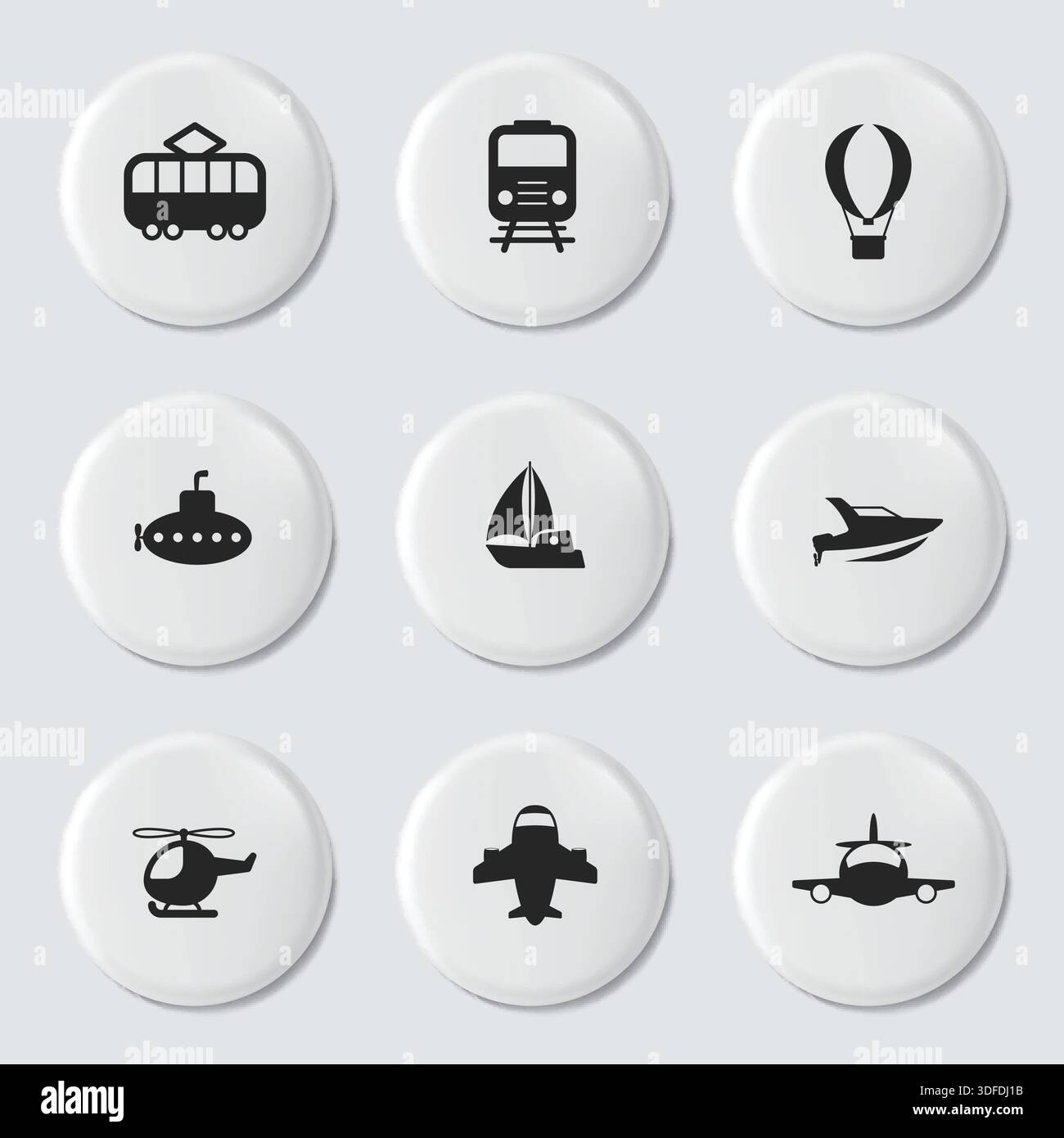 Design Vector with Set of Icons Stock Vector