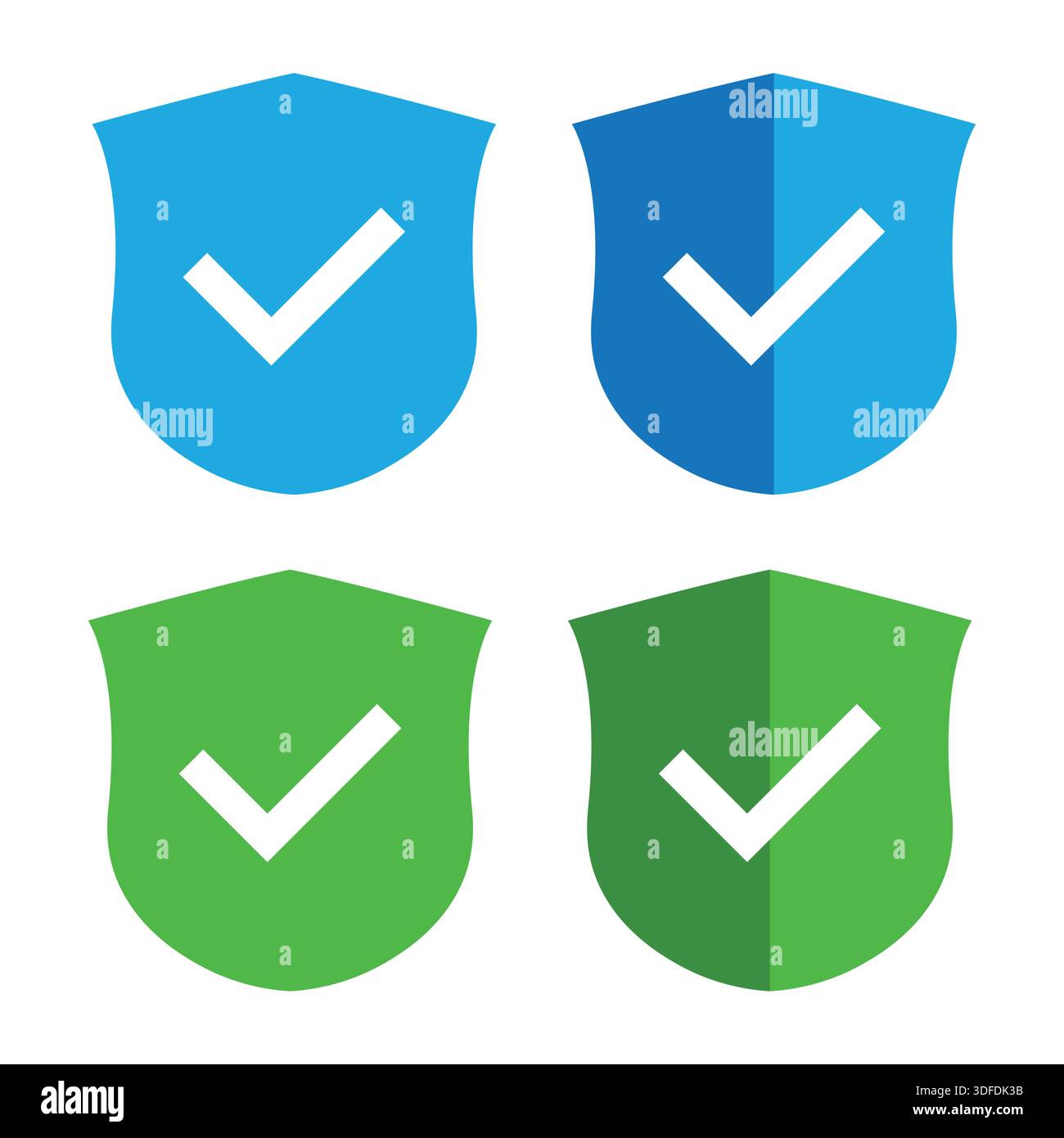 Set of Different Shields for Security Concept Stock Vector