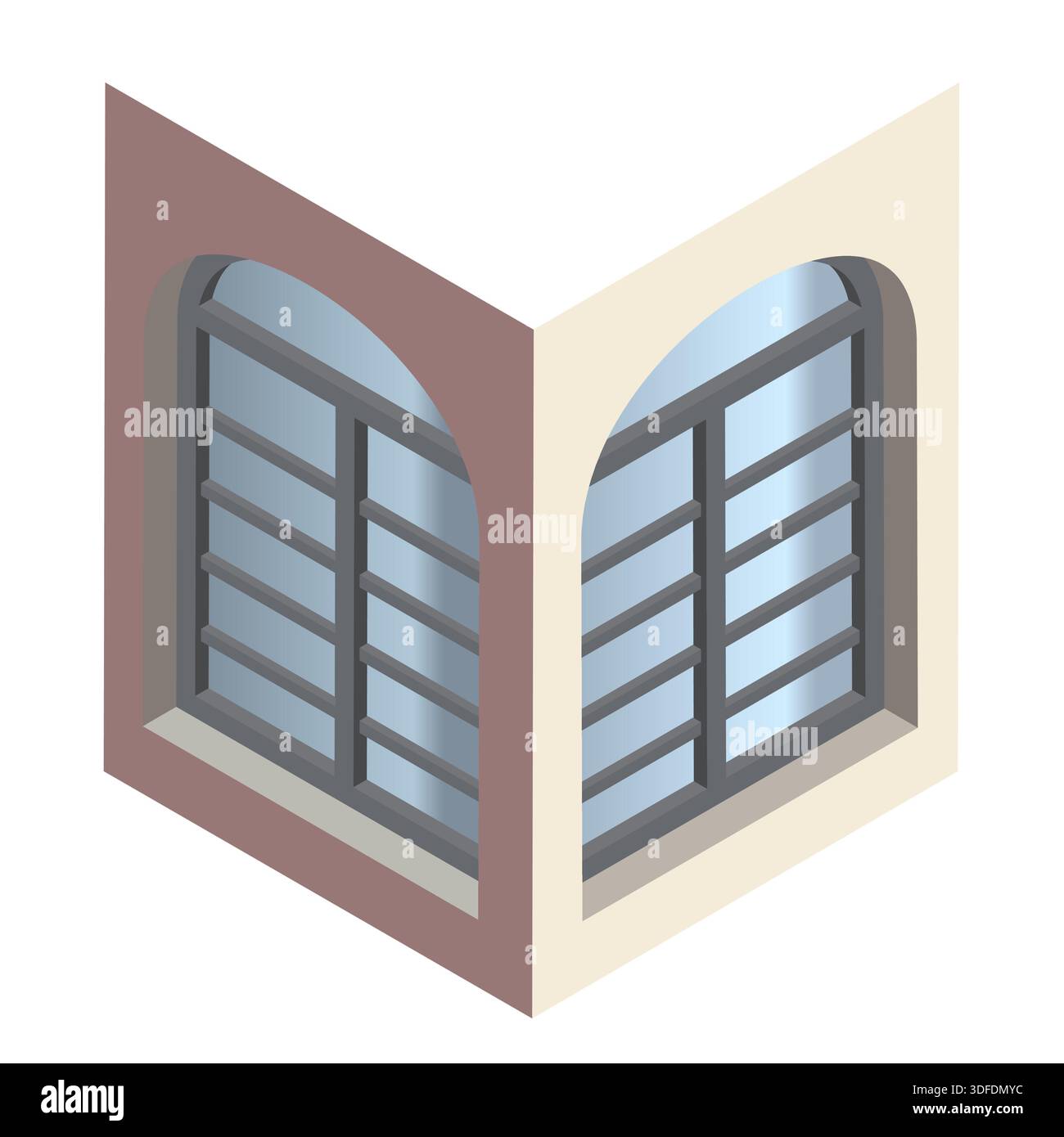 Window Isometric View Isometric Window with Both Left and Right Sides Stock Vector Image ...