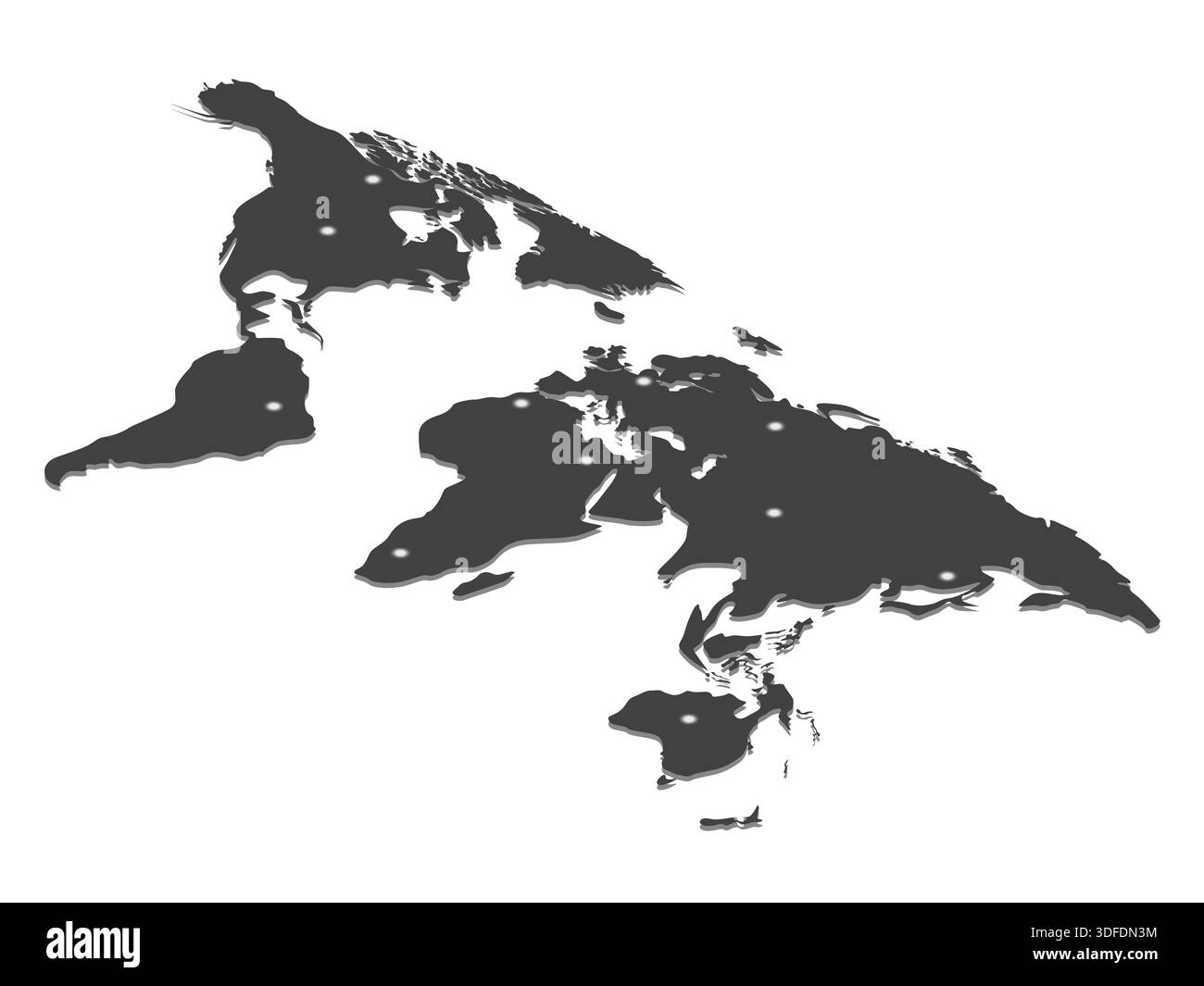 Isometric World Map with all Countries Stock Vector