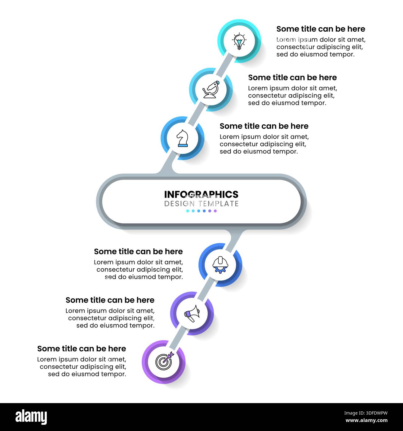 Infographic template with icons and 6 options or steps. Diagonal line. Can be used for workflow layout, diagram, banner, webdesign. Vector illustratio Stock Vector