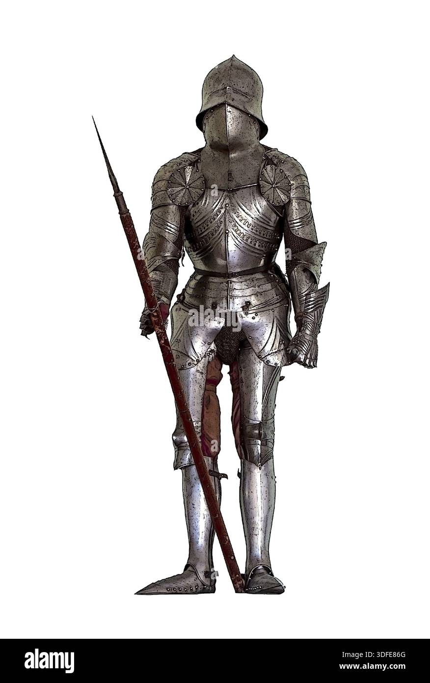 Illustration of Medieval knight's armor isolated on white background ...