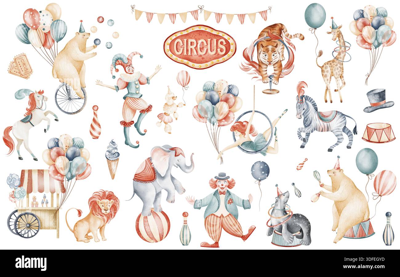 Circus aerialists in watercolor hi-res stock photography and images - Alamy