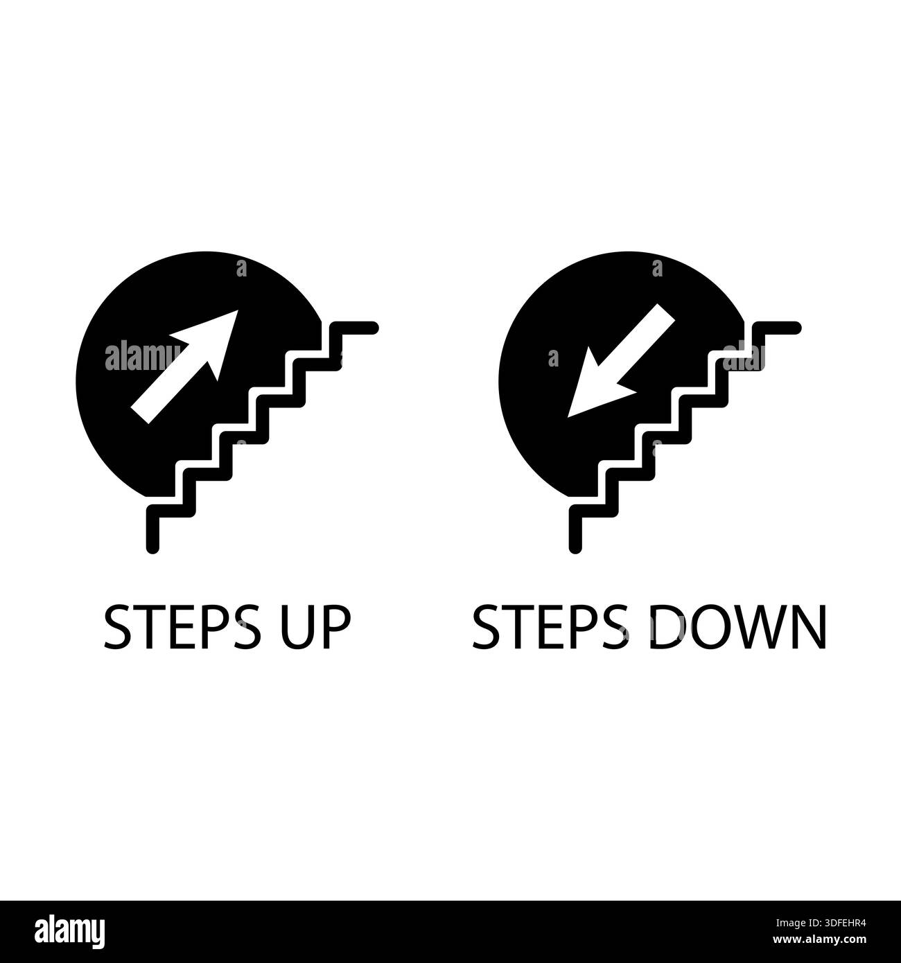 Directional staircase icon. Movement progress symbol. Professional ...