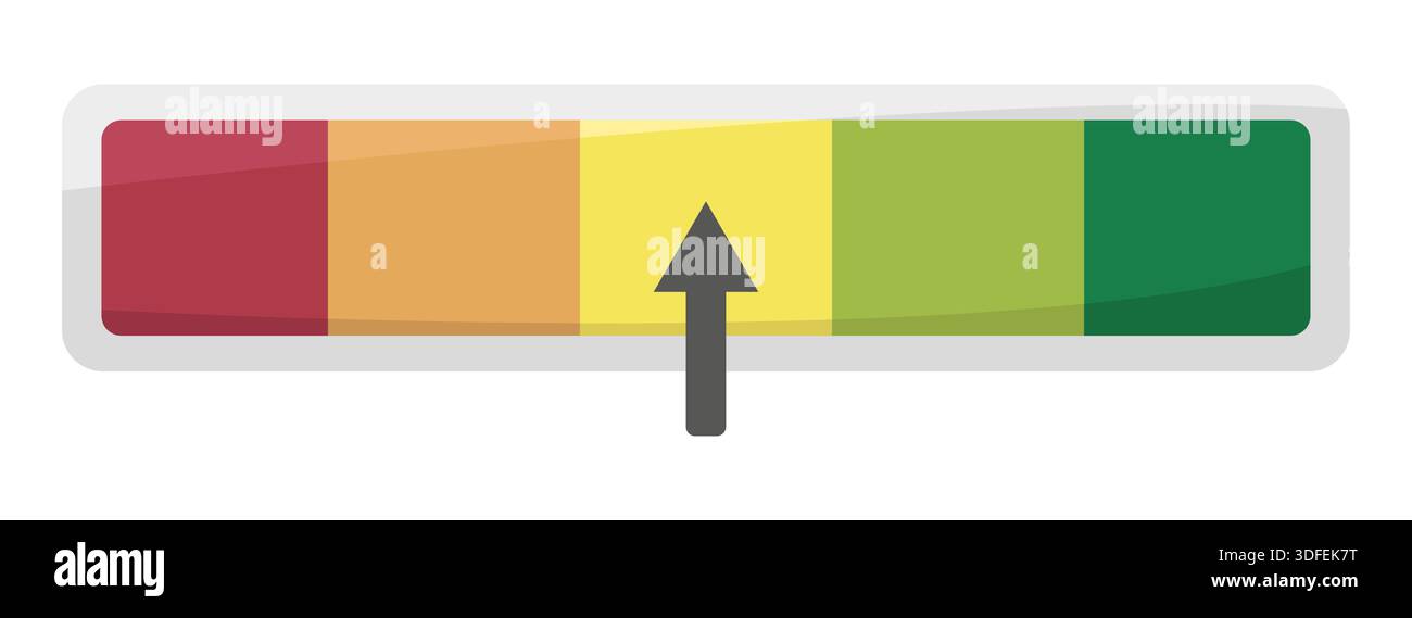 Rating slider icon. Scale progress element. Value adjustment symbol. Vector indicator. Stock Vector