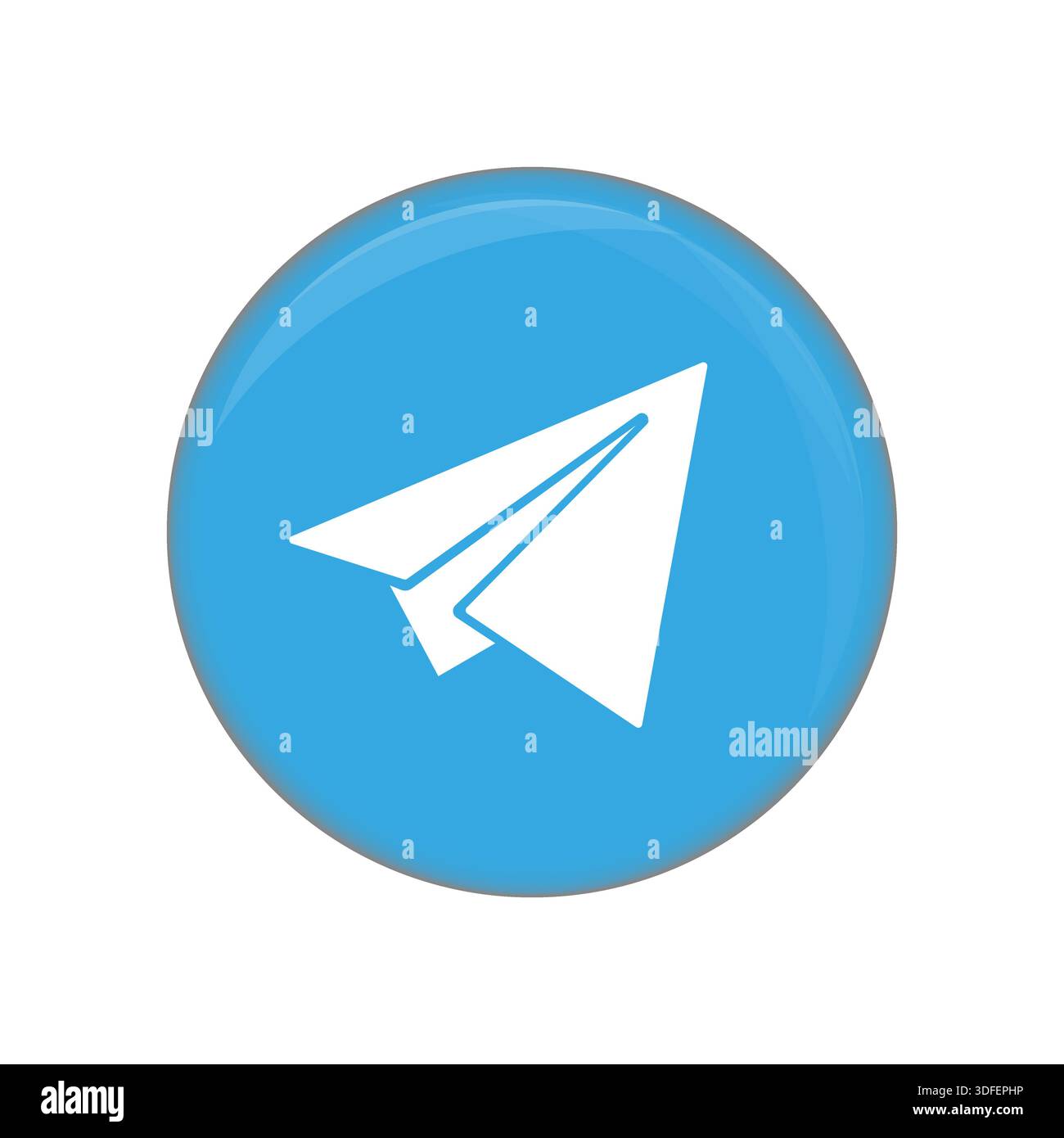 Paper plane icon. Social network. Blue circular button. Send message ...