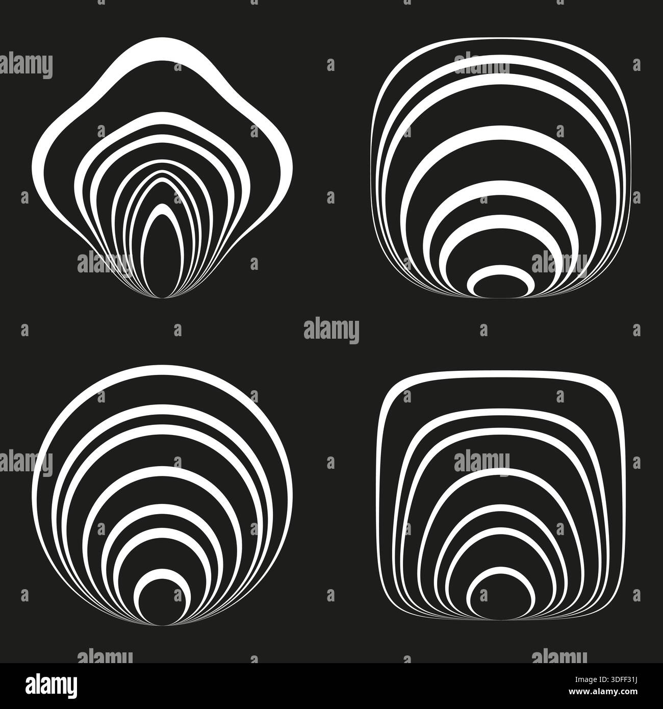 Organic line icons. Topography map vector. White contour shape ...