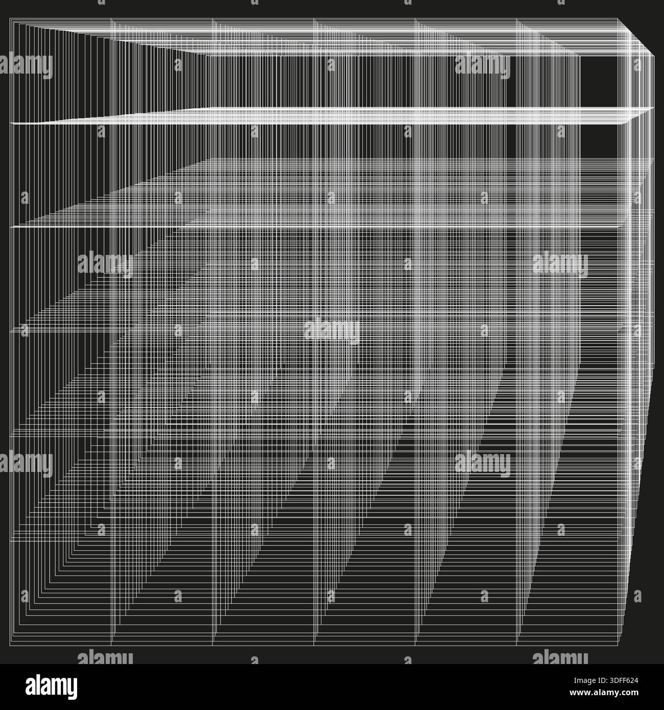 3d grid tunnel. Perspective mesh wireframe. Digital space Vector. Abstract net line. EPS 10. Stock Vector