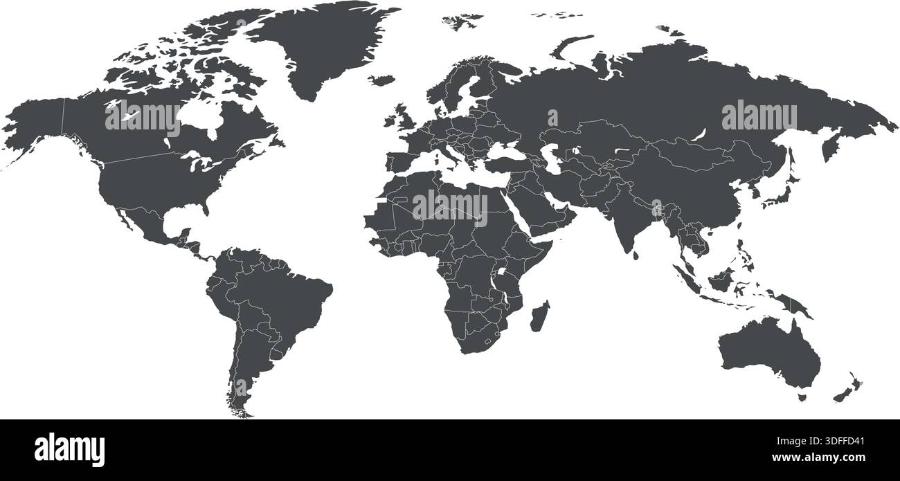 Illustration of a Colored map of world Stock Vector Image & Art - Alamy