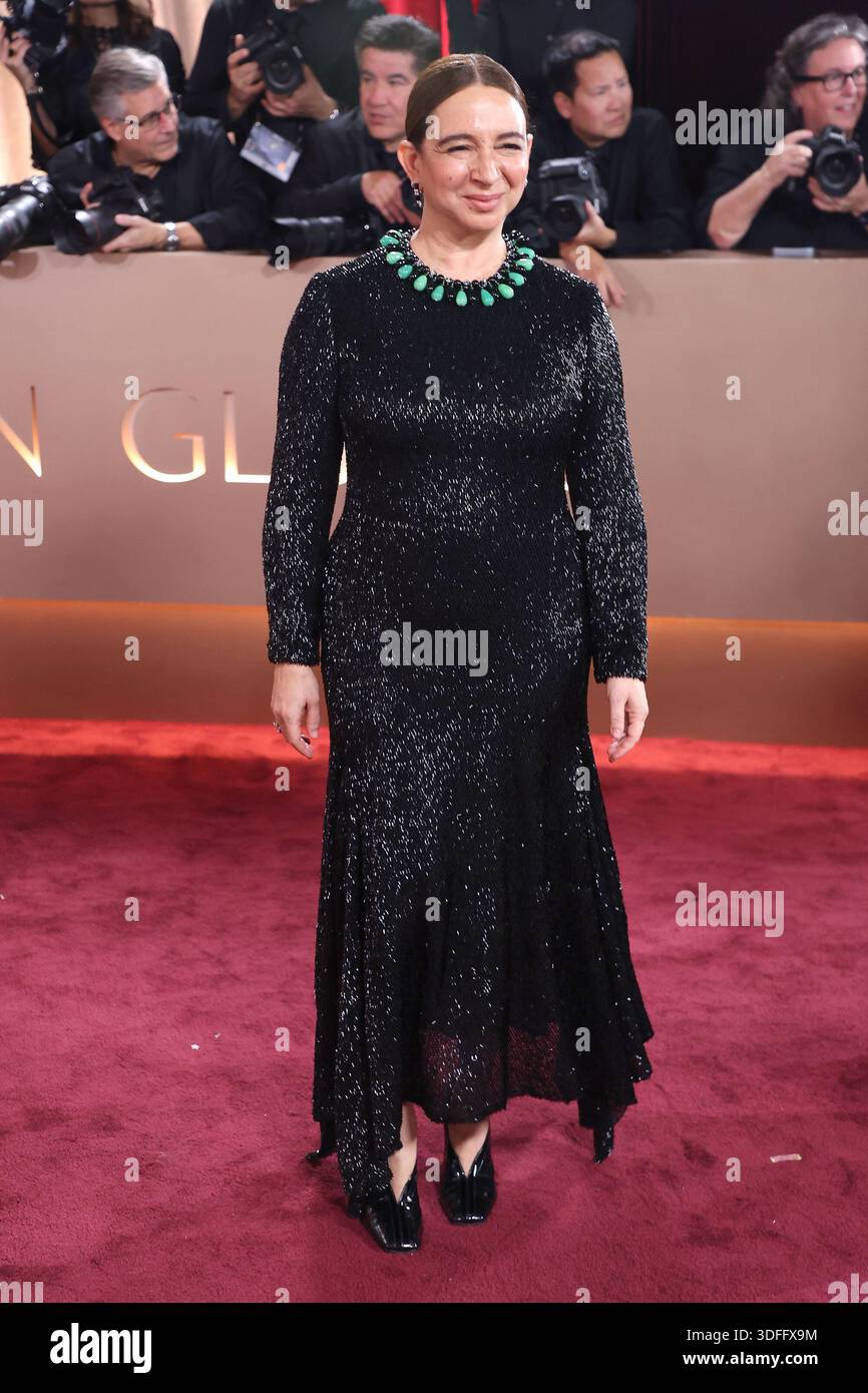 BEVERLY HILLS, CALIFORNIA - JANUARY 11:Maya Rudolph at the 83rd Annual Golden Globe Awards at The Beverly Hilton on January 11, 2026 in Beverly Hills, California. EDITORIAL USAGE ONLY! Not for Commercial USAGE! Stock Photo