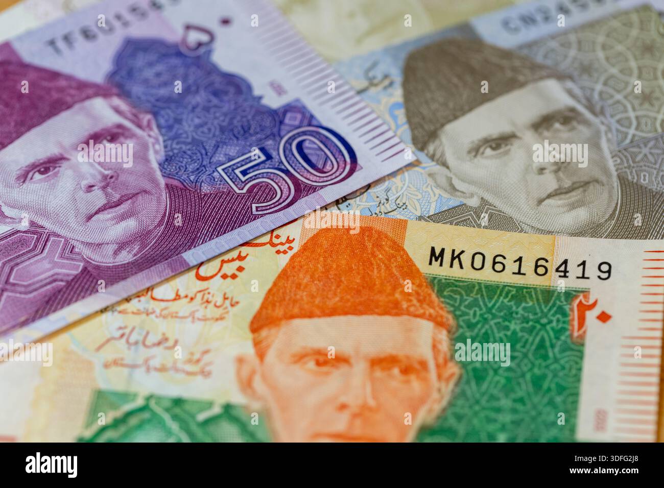 Pakistan money. Banknotes Pakistani rupees. Low denominations ...