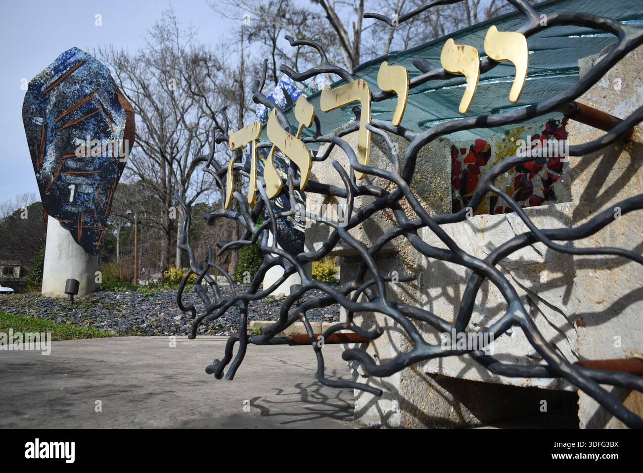 A sign at the Beth Israel Congregation's Holocaust memorial, which did ...