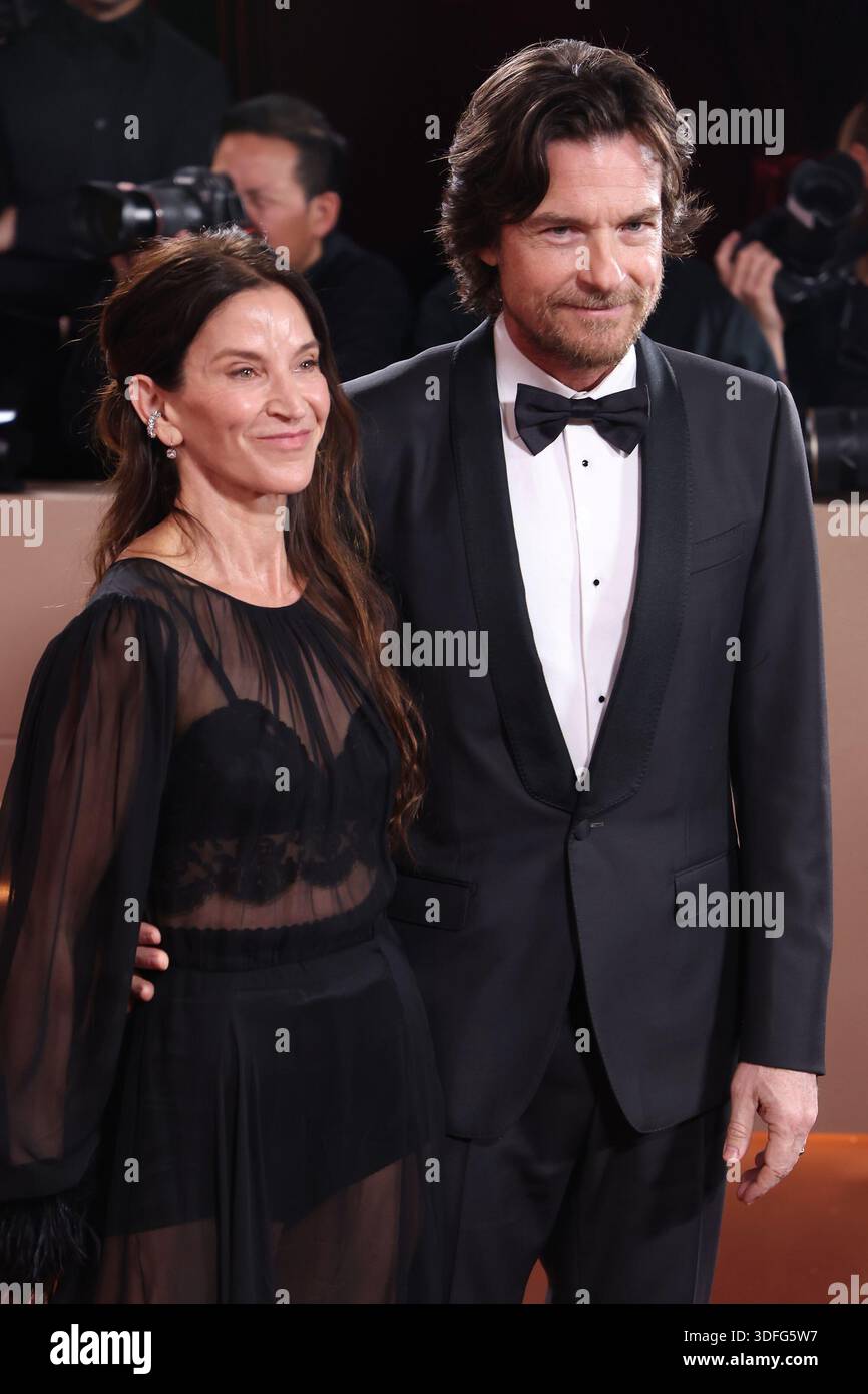 BEVERLY HILLS, CALIFORNIA - JANUARY 11: Jason Bateman and wife Amanda Anka at the 83rd Annual Golden Globe Awards at The Beverly Hilton on January 11, 2026 in Beverly Hills, California.Credit: Admedia (Credit Image: © AdMedia via ZUMA Press Wire) EDITORIAL USAGE ONLY! Not for Commercial USAGE! Stock Photo