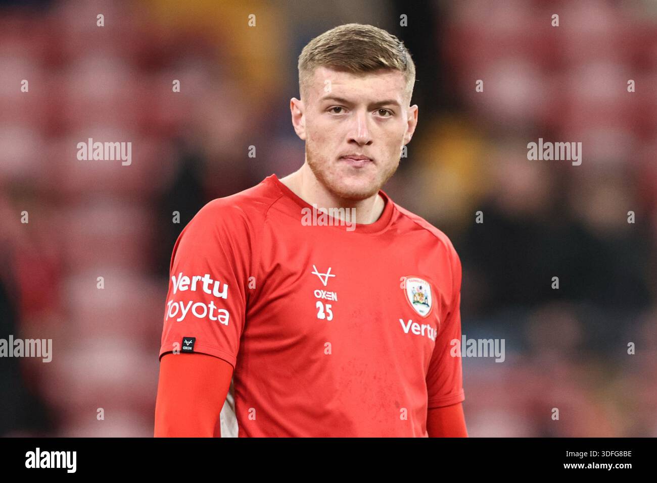 Lilly Rogan Liverpool Barnsley goalkeeper Rogan Ravenhill in the pregame warmup session ...