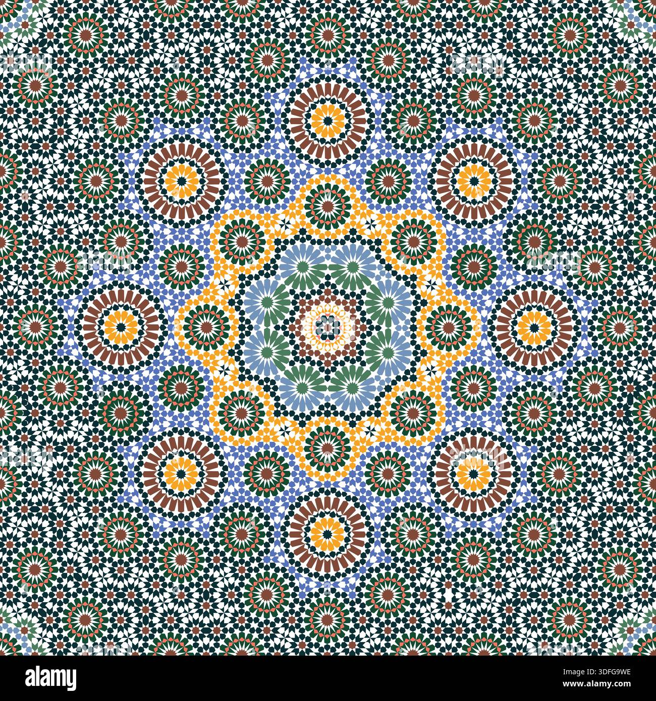 Moroccan Zellige Pattern with Geometric Shapes and Beautiful Colors ...