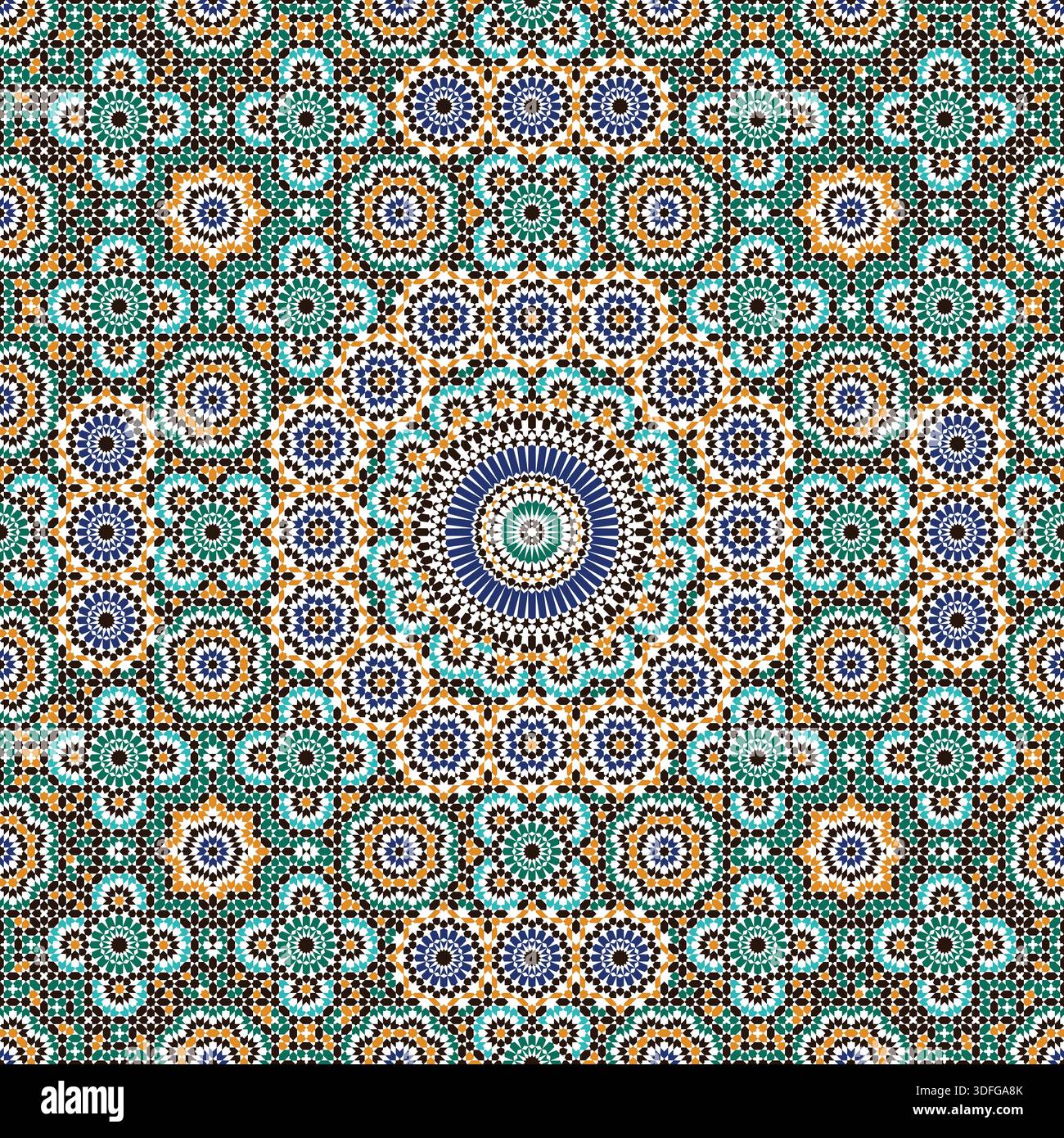 Moroccan Zellige Pattern with Geometric Shapes and Beautiful Colors ...