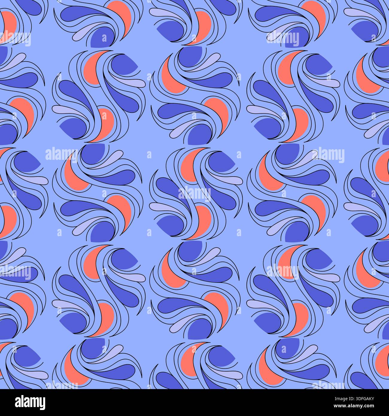 Fluid Organic Shapes Seamless Pattern Background Stock Vector