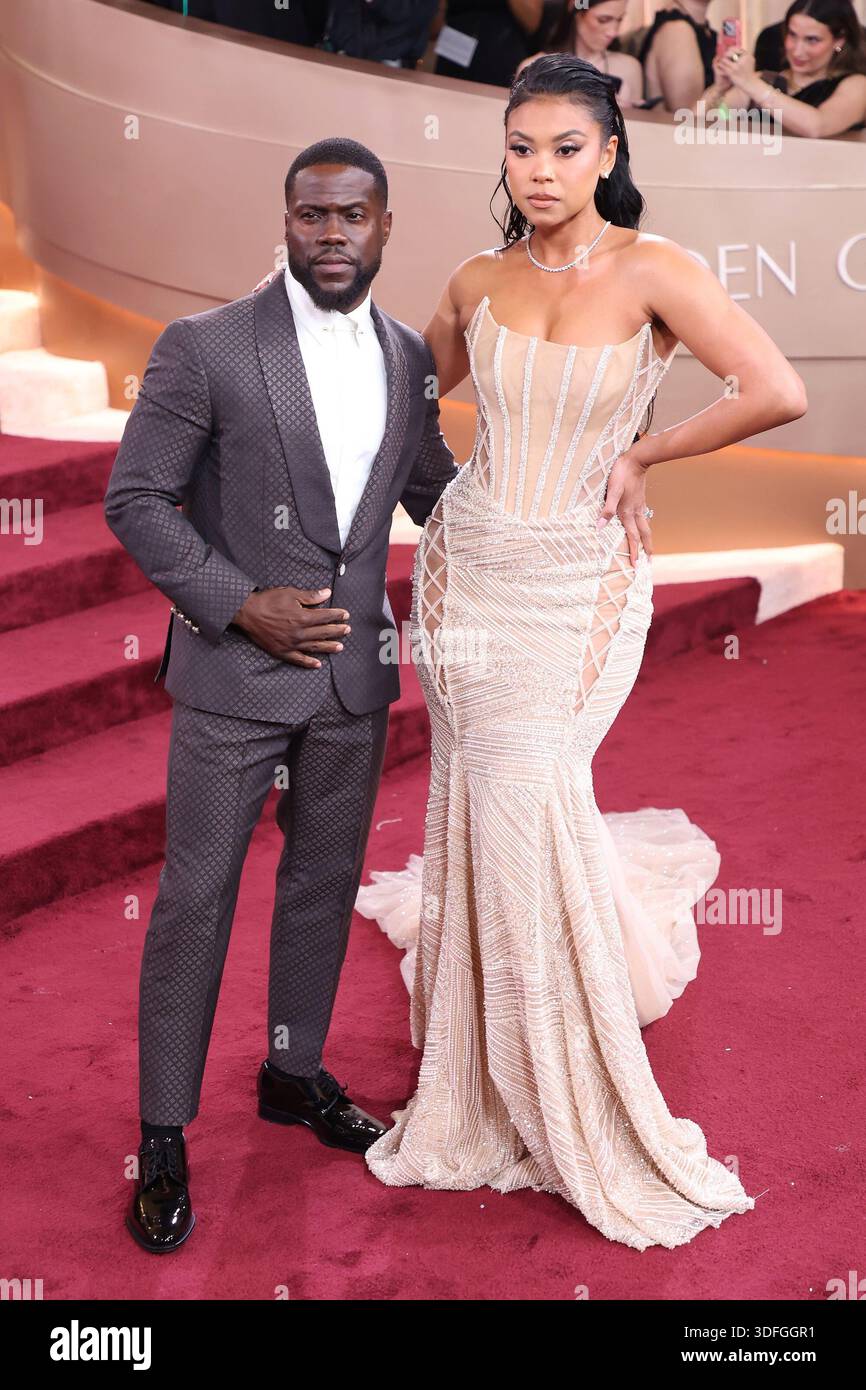 BEVERLY HILLS, CALIFORNIA - JANUARY 11: Eniko Hart and Kevin Hart at the 83rd Annual Golden Globe Awards at The Beverly Hilton on January 11, 2026 in Beverly Hills, California.Credit: Admedia (Credit Image: © AdMedia via ZUMA Press Wire) EDITORIAL USAGE ONLY! Not for Commercial USAGE! Stock Photo
