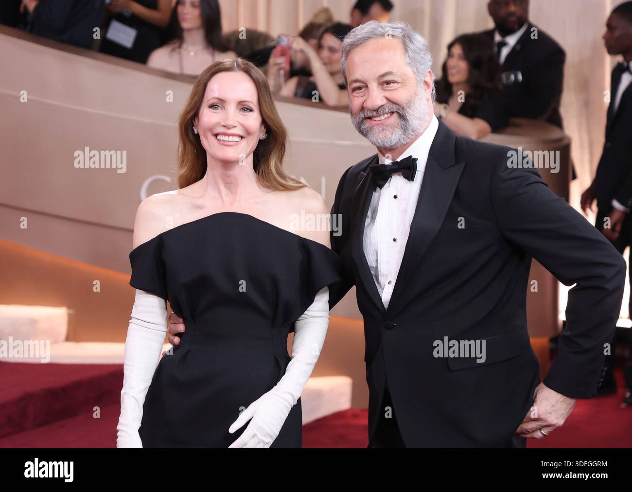 BEVERLY HILLS, CALIFORNIA - JANUARY 11: Judd Apatow and Leslie Mann at the 83rd Annual Golden Globe Awards at The Beverly Hilton on January 11, 2026 in Beverly Hills, California.Credit: Admedia (Credit Image: © AdMedia via ZUMA Press Wire) EDITORIAL USAGE ONLY! Not for Commercial USAGE! Stock Photo