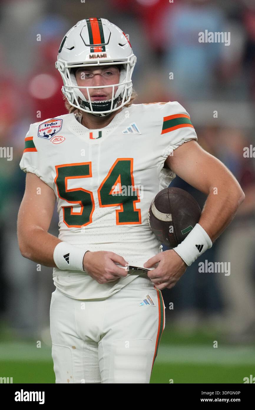 Michael Snapper Miami long snapper Michael Donovan (54) prior to the Fiesta Bowl NCAA ...