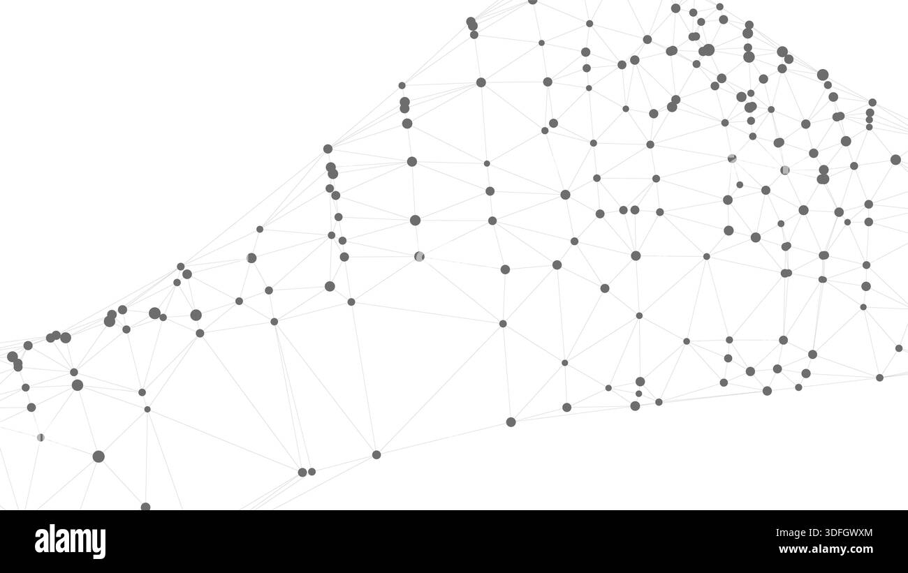 Minimal polygonal network backdrop featuring nodes linked by thin line structures in an abstract style. Stock Vector