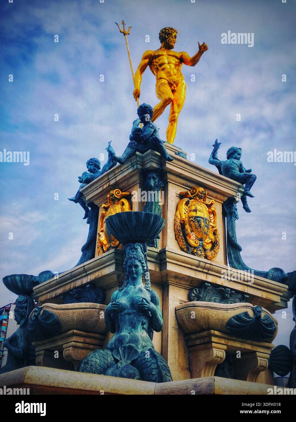 Roman Mermaid Batumi, Georgia. 2 October 2024. The Neptune Fountain featuring a ...