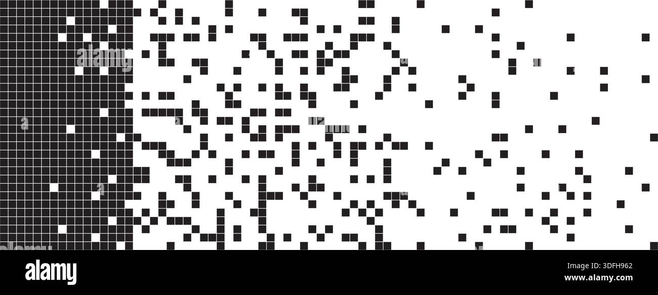 Black and white pixel background with fade effect. Pattern with square ...