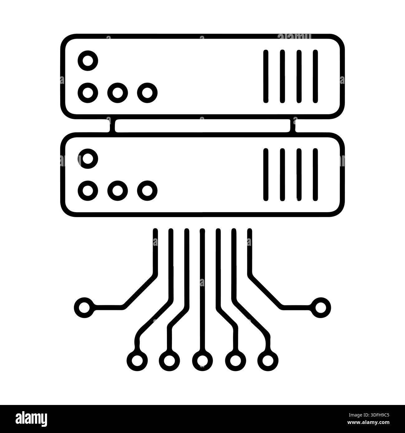Cloud Computing Data Server Icon. Network Storage and Digital Infrastructure Concept. Stock Vector