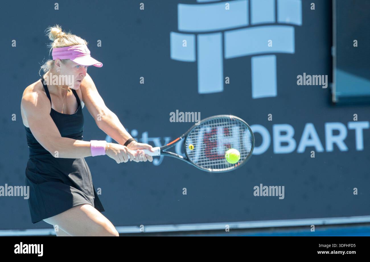 Peyton Stearns (USA) during the 2026 Hobart International against ...