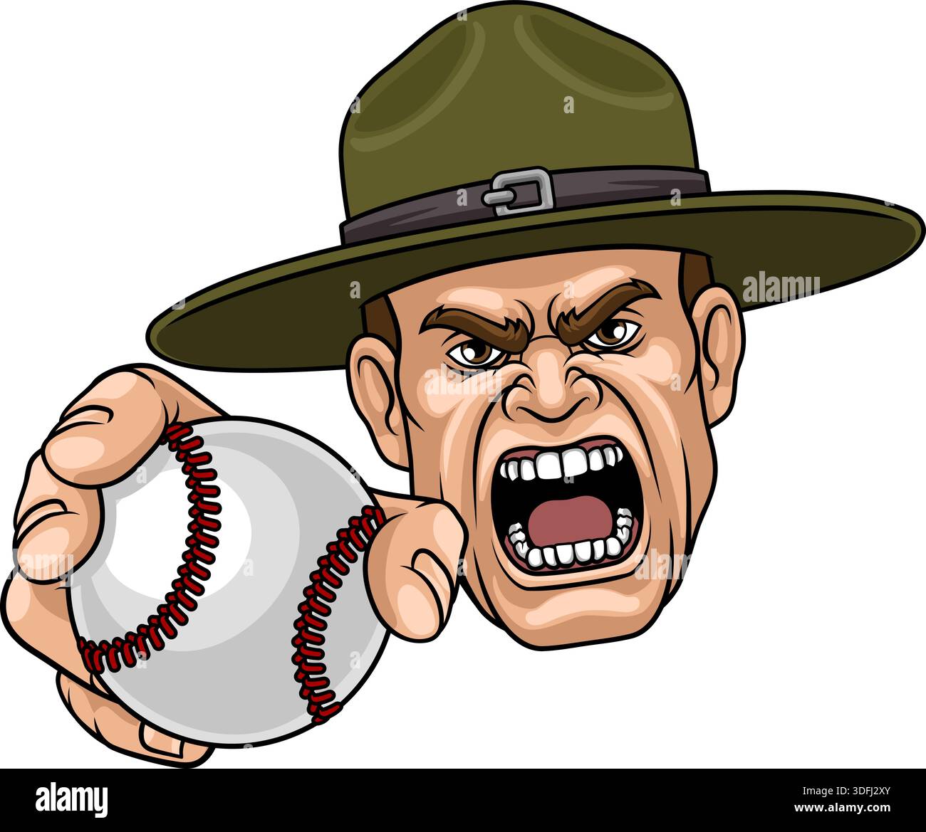 Angry cartoon drill sergeant screaming hi-res stock photography and ...