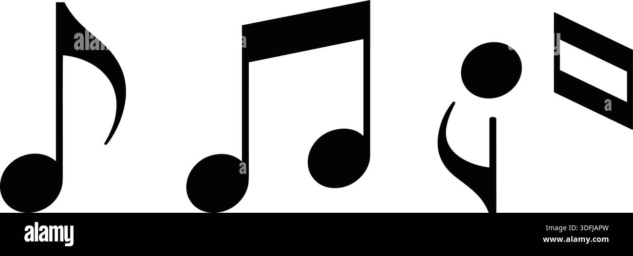 Collection of basic music notation symbols including eighth note ...