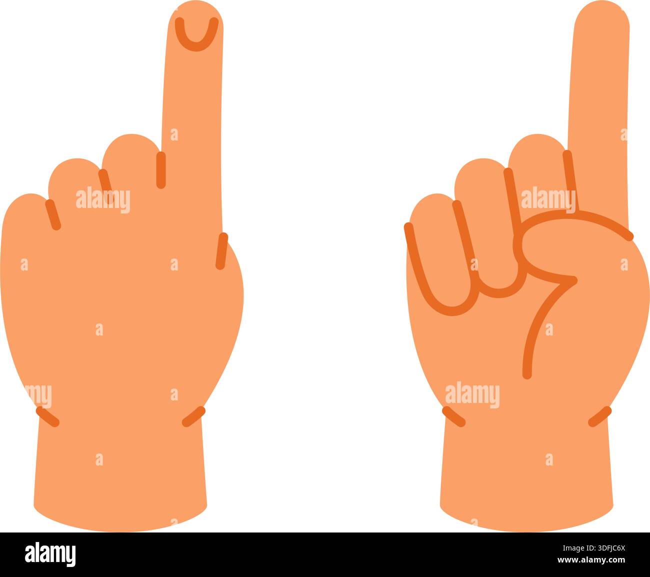 Show Number One Hand showing number 1. Cartoon hand gesture for counting. Educational ...