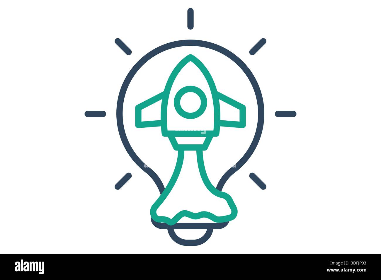 Launching icon. line icon style. icon related to launching idea. creativity elements vector illustration Stock Vector