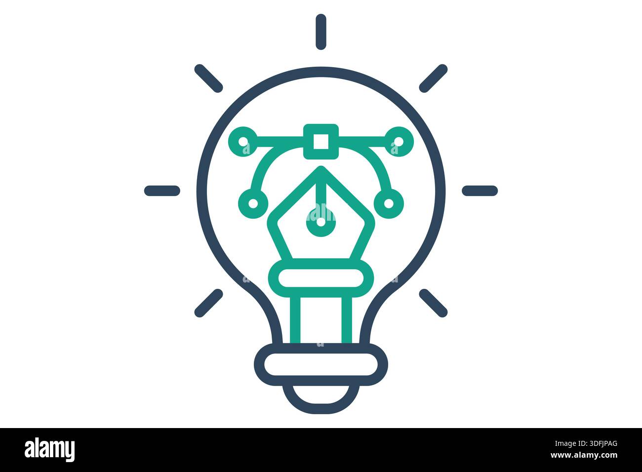 Design icon. line icon style. icon related to design idea. creativity elements vector illustration Stock Vector