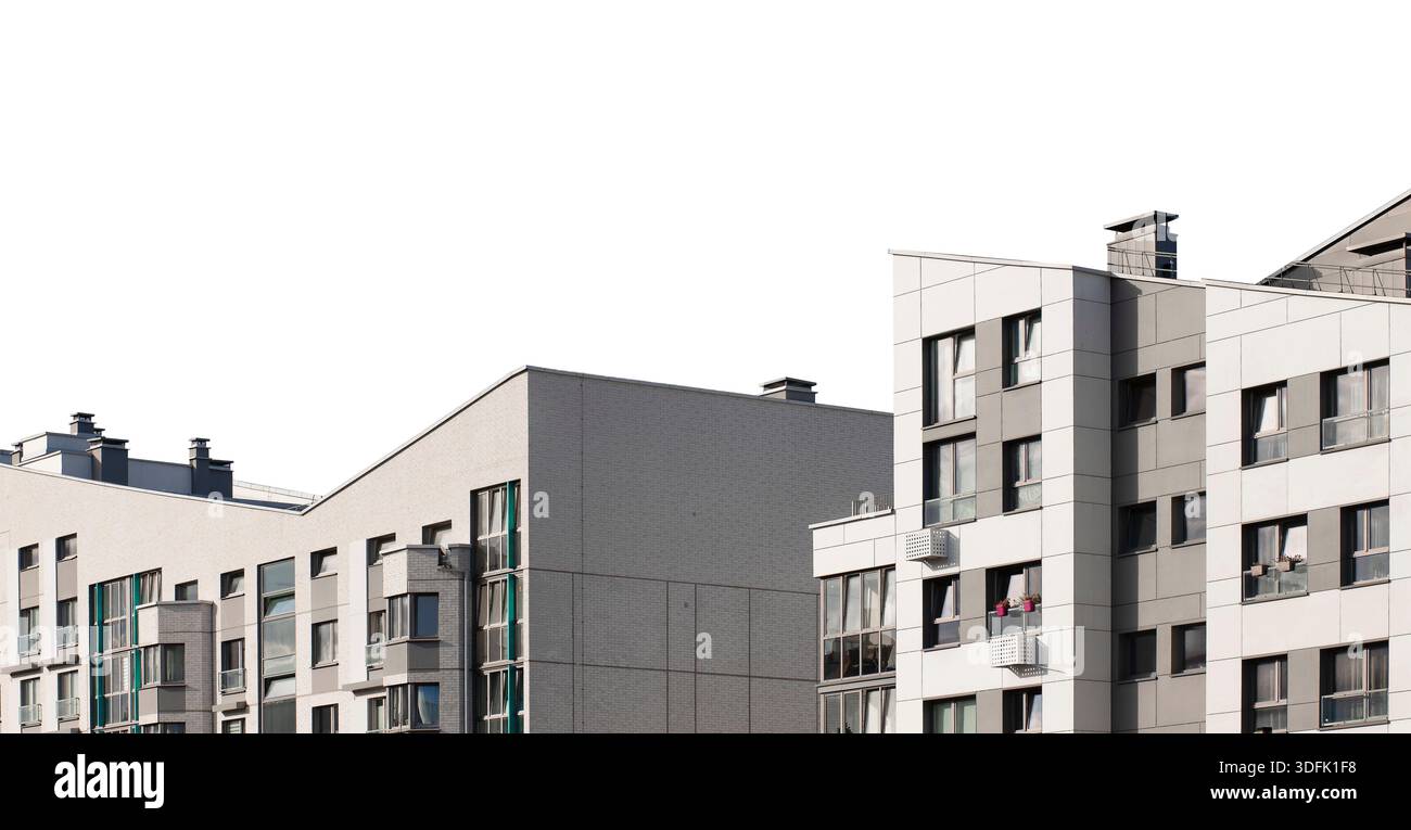 Clean Line Building Example Modern residential buildings with geometric pitched and sloped roofs ...