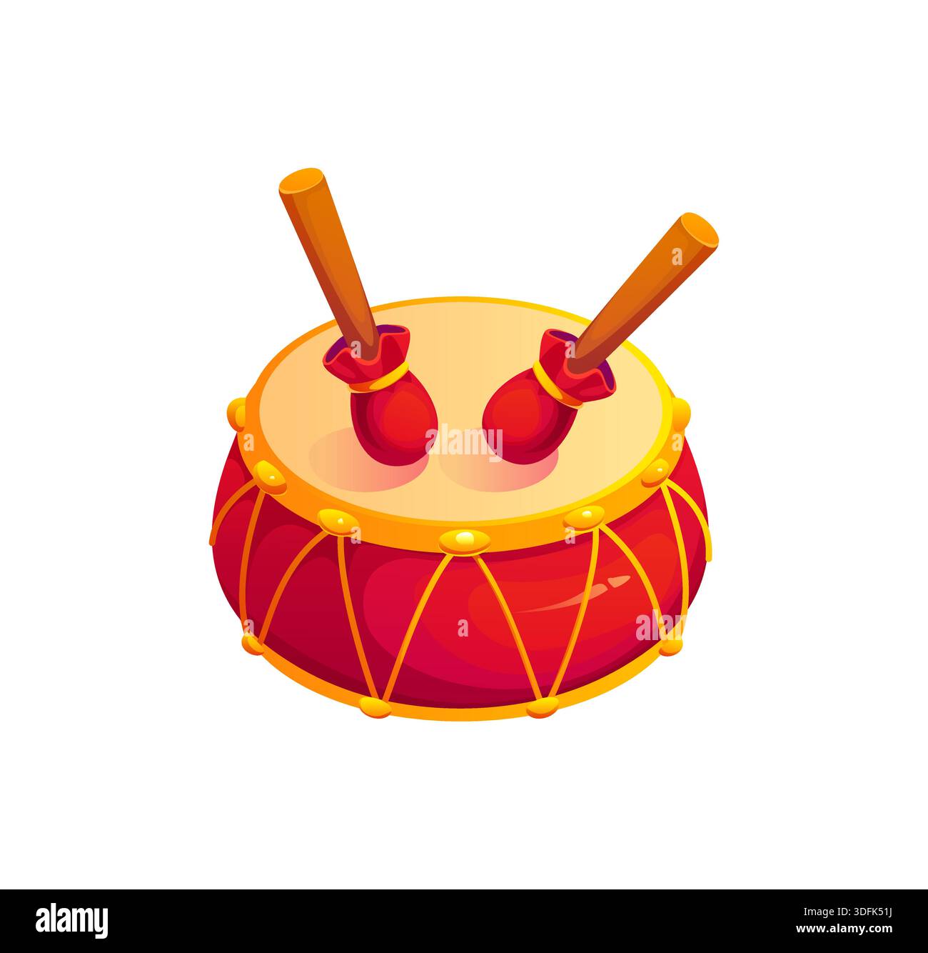 Chinese Lunar New Year holiday icon of tanggu drum Stock Vector Image ...