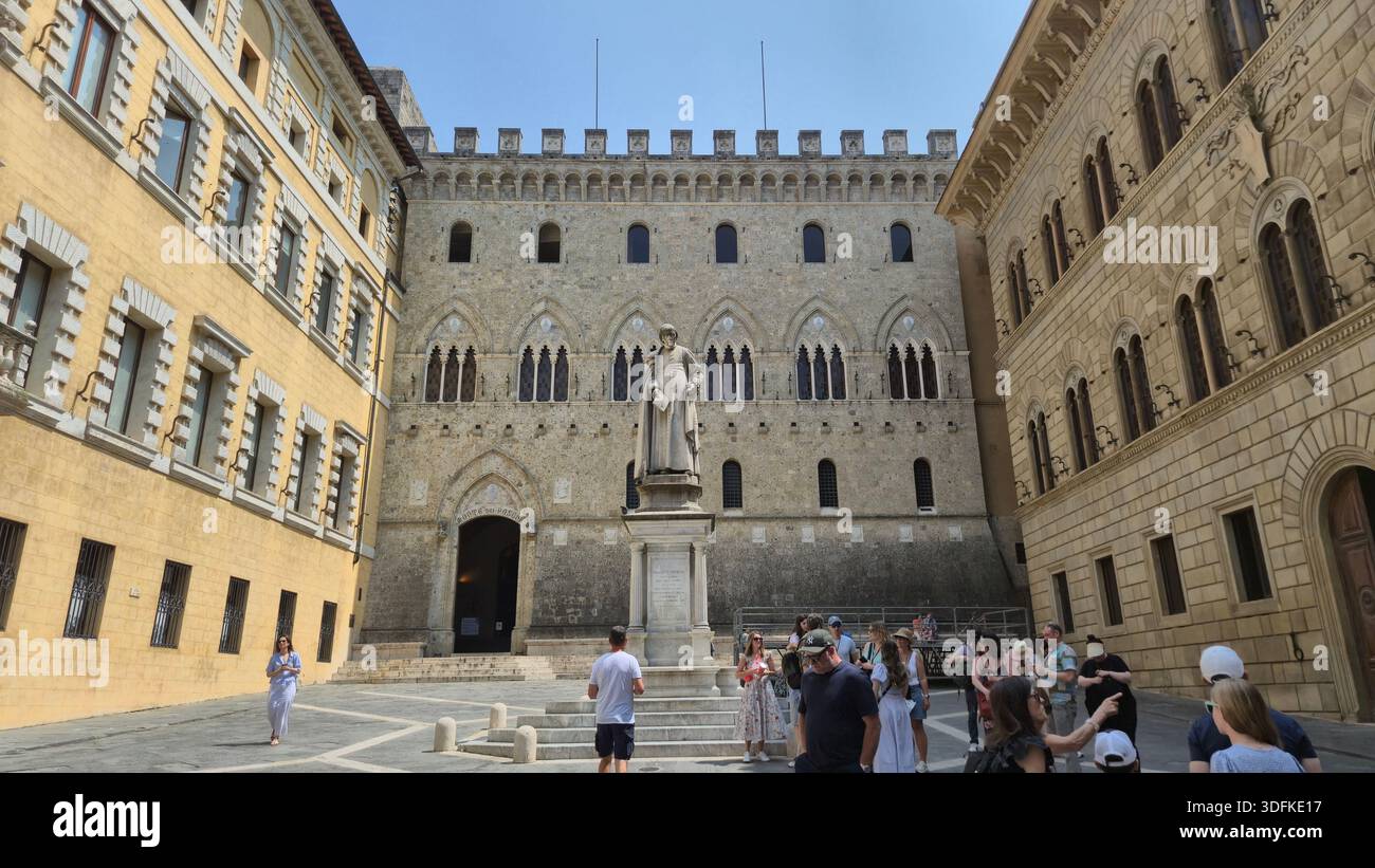 Bank of the Siena Pastures Mount (Banca Monte dei Paschi di Siena), Italy - Smartphone Captured Stock Image