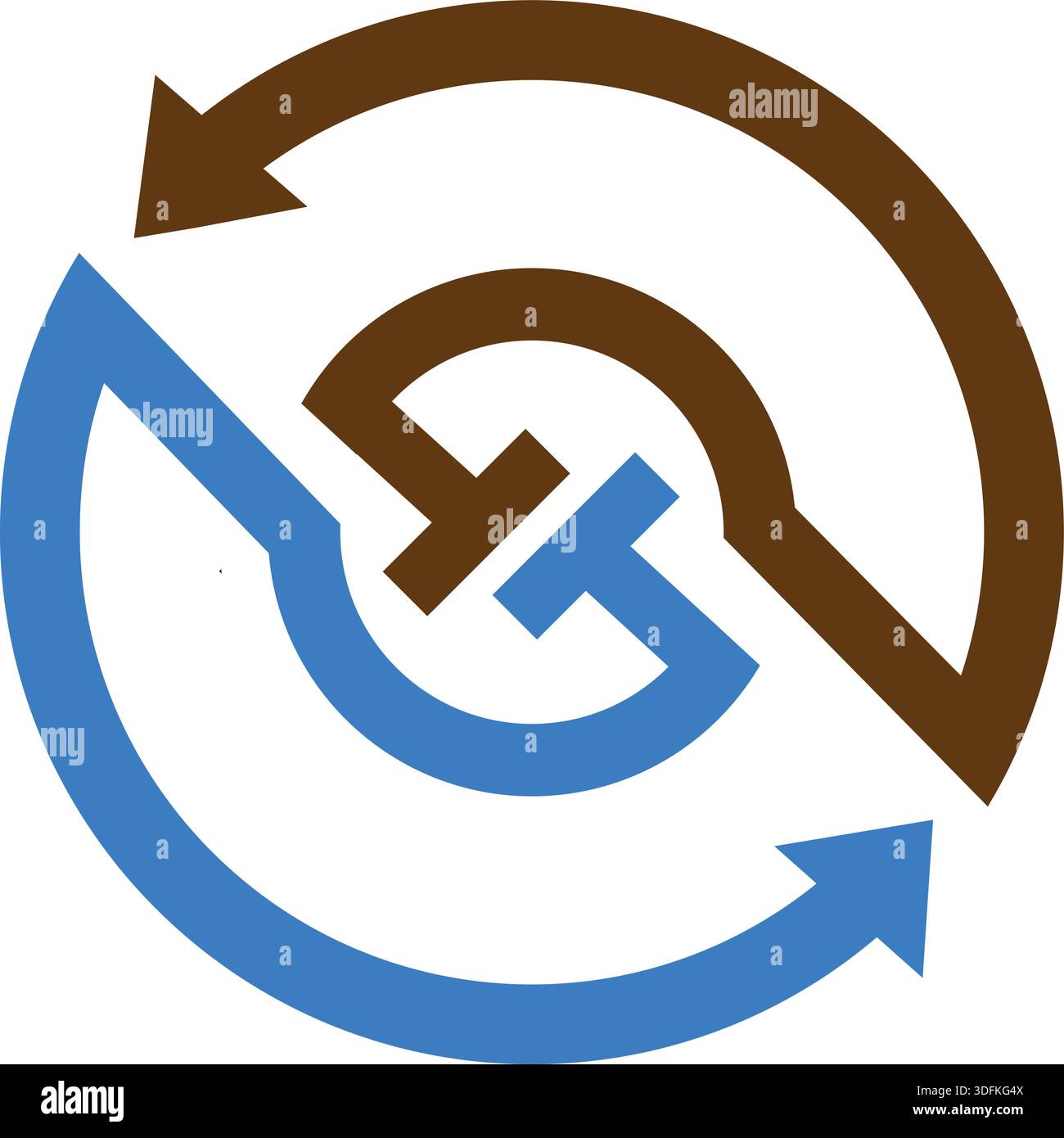 Circle arrow T logo business logo vector Stock Vector