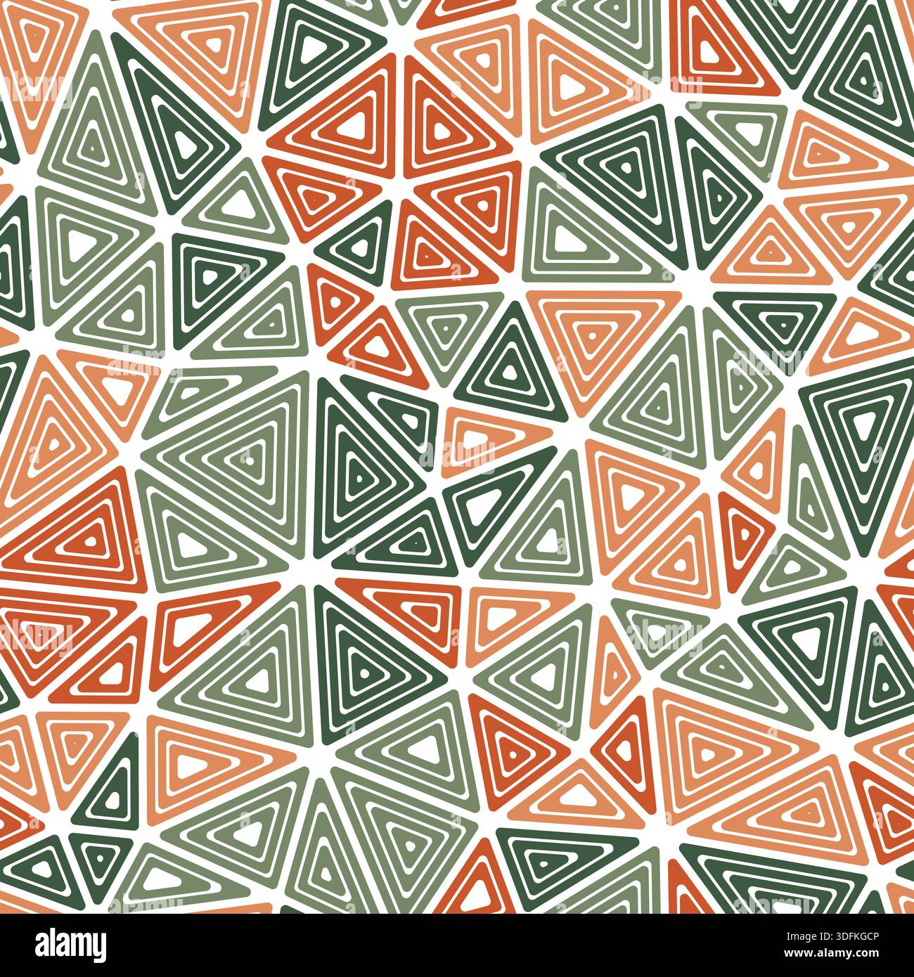 Background with triangles pattern. Multiple repeated inner triangles. Medium shape size. Multiple colors style. Seamless pattern. Classy vector tiles. Stock Vector