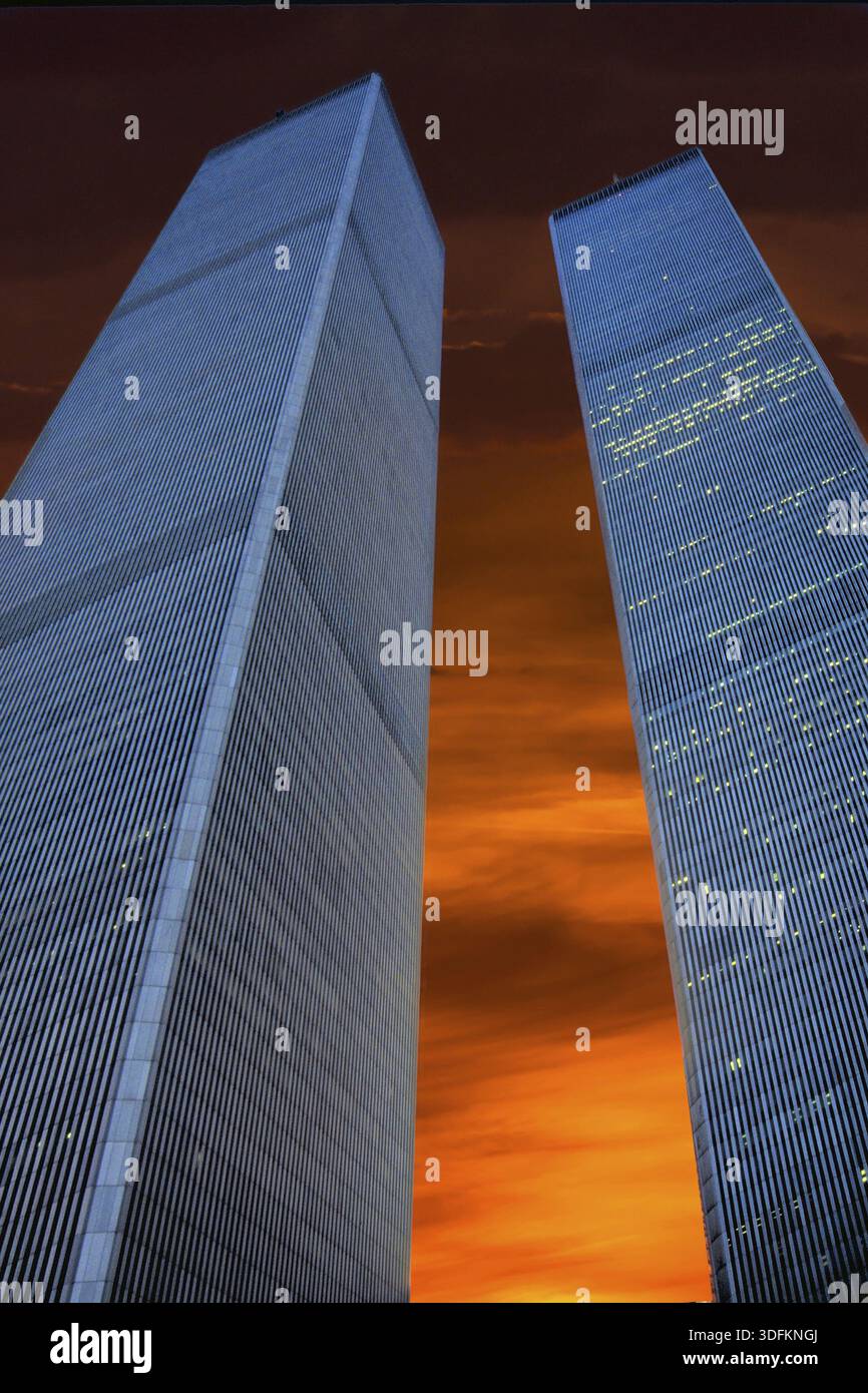 Towers from the World Trade Center in the evening, September 2000