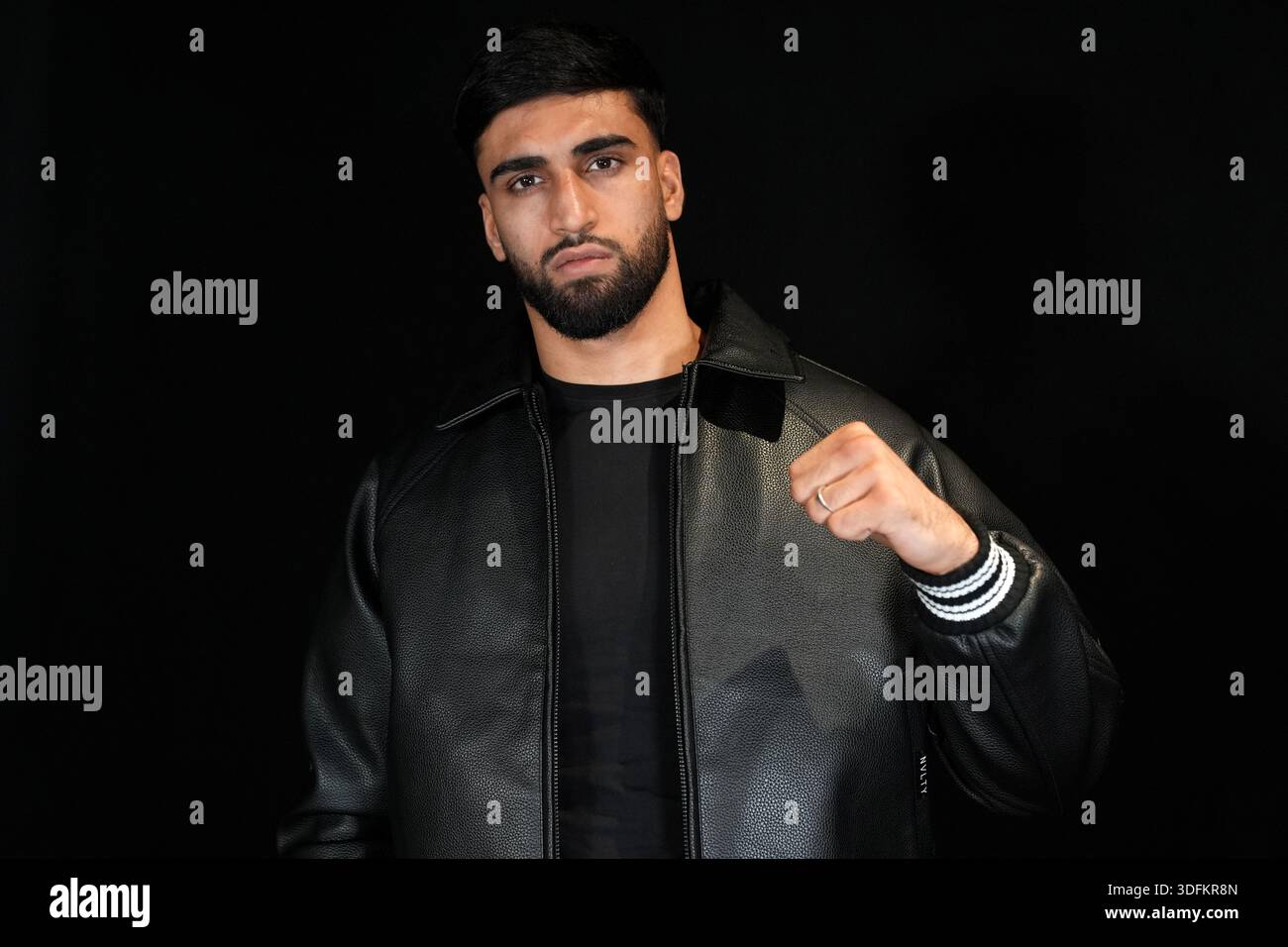 Adam Azim during a media day at the Bronx Boxing Club, London. British ...