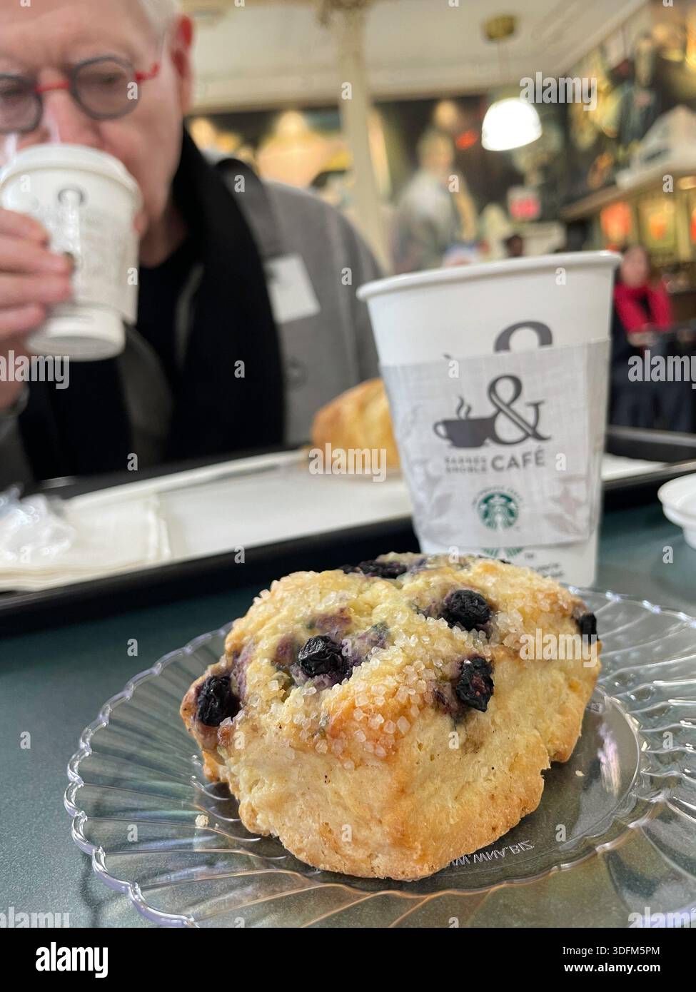 Barnes & Noble Booksellers on Union Square has  a  comfortable B&N Cafe, New York City, USA  2026 - Smartphone Captured Stock Image