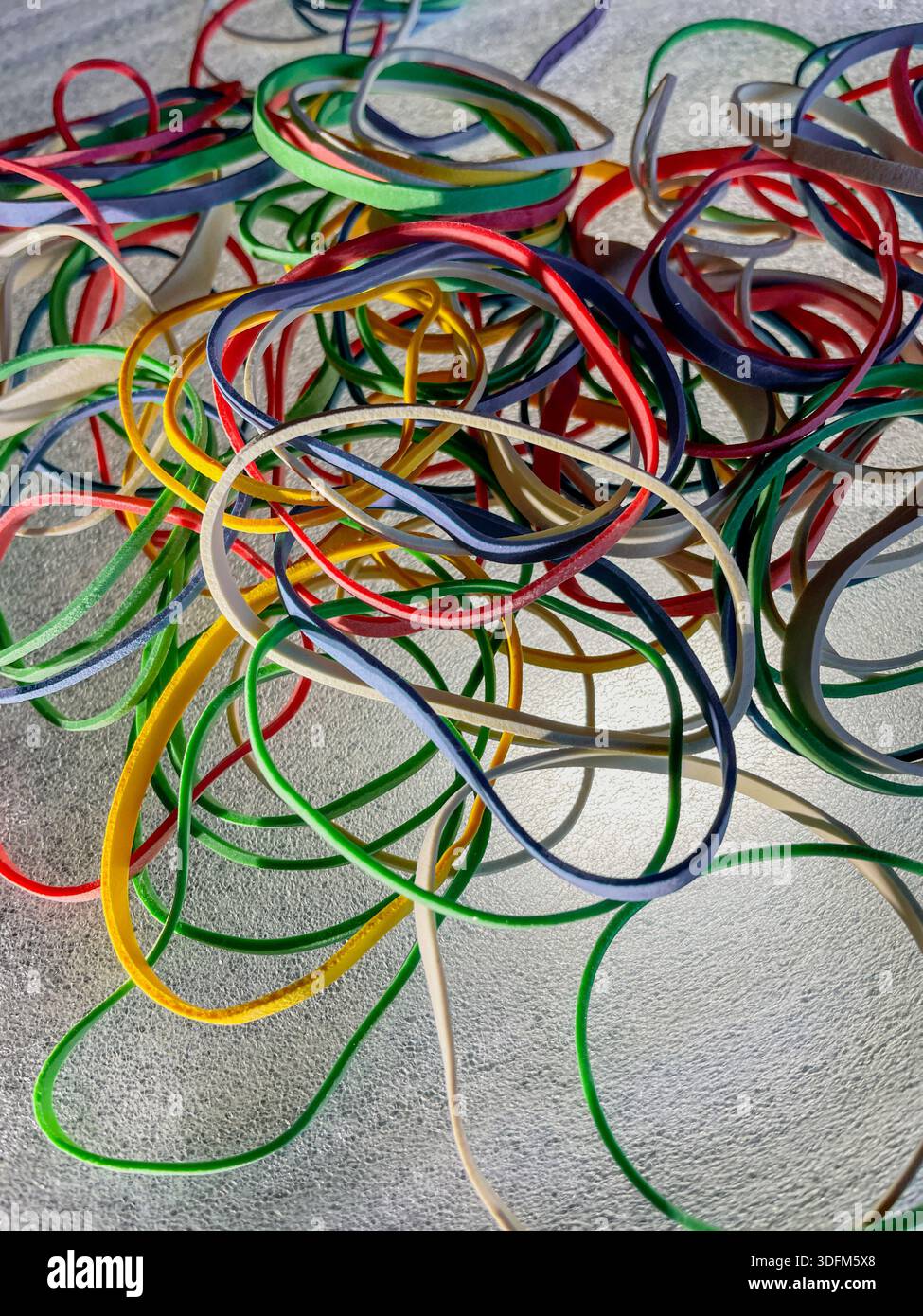Colorful Still Life of Rubber Bands, USA - Smartphone Captured Stock Image