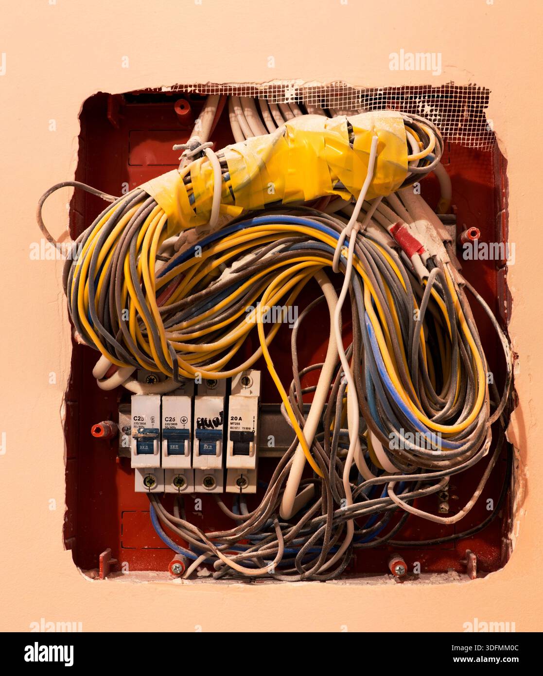 Electrical box in the apartment Stock Photo