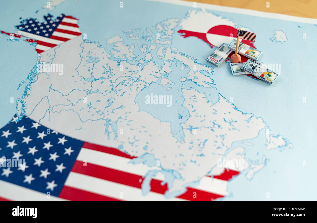 United States acquisition of Greenland conflict concept Stock Photo