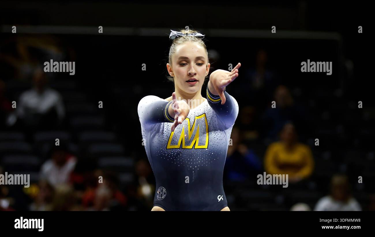 Missouri's Addison Lawrence during an NCAA college gymnastics meet on ...