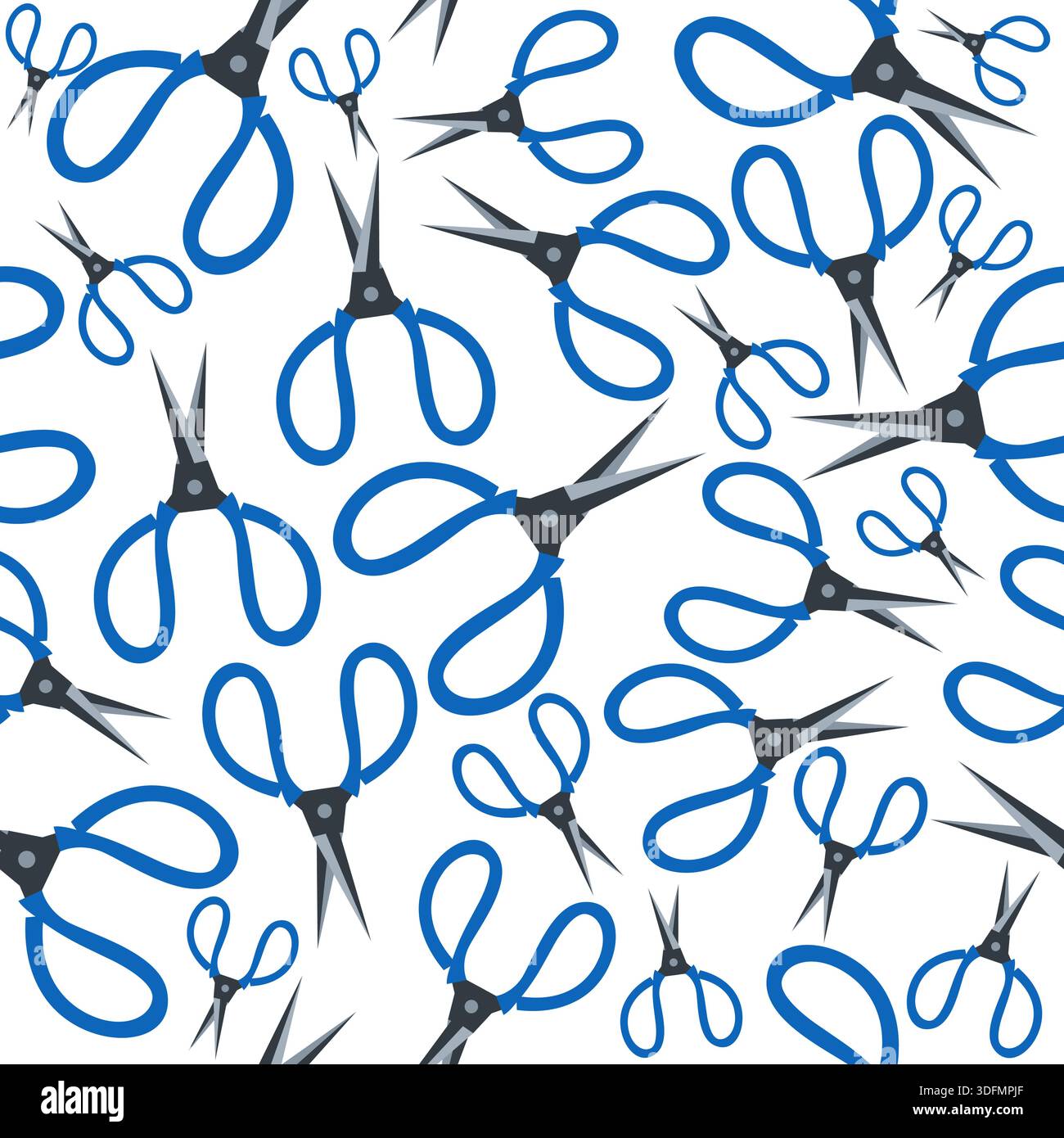 scissors seamless pattern on white background vector Stock Vector